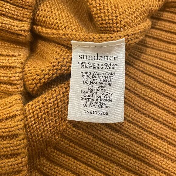 Sundance S Rust Knit Sweater | Supima Cotton Wool Blend, Tie Sleeve Detail NWOT - Picture 3 of 8